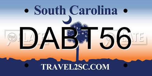 DABT56 South Carolina License Plate