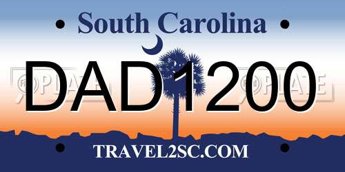 DAD1200 South Carolina License Plate