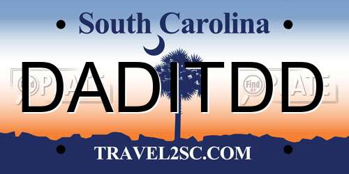 DADITDD South Carolina License Plate