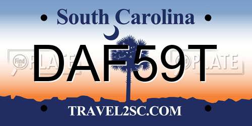 DAF59T South Carolina License Plate
