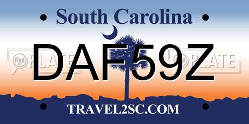 DAF59Z South Carolina License Plate