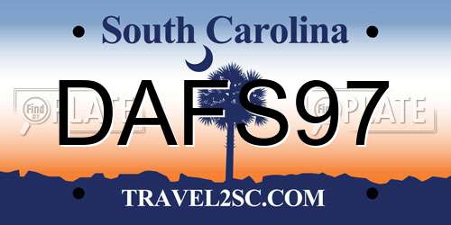 DAFS97 South Carolina License Plate