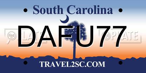 DAFU77 South Carolina License Plate