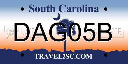 DAG05B South Carolina License Plate