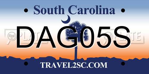 DAG05S South Carolina License Plate
