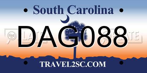 DAG088 South Carolina License Plate