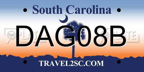 DAG08B South Carolina License Plate