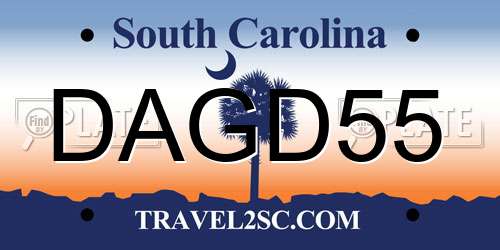 DAGD55 South Carolina License Plate