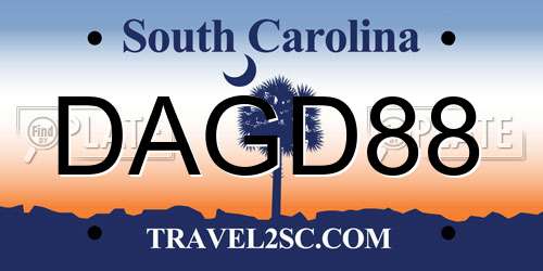 DAGD88 South Carolina License Plate