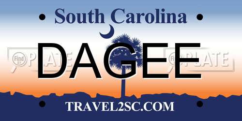DAGEE South Carolina License Plate