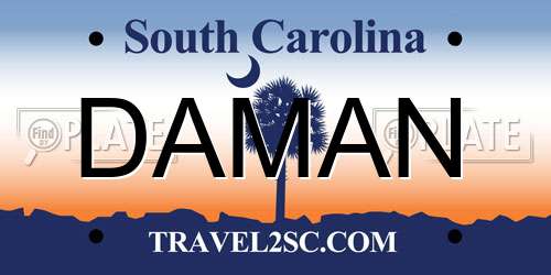 DAMAN South Carolina License Plate