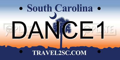 DANCE1 South Carolina License Plate
