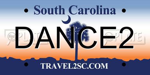 DANCE2 South Carolina License Plate