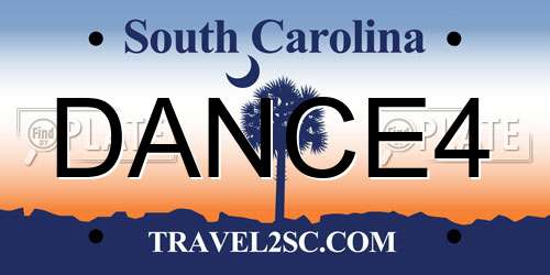 DANCE4 South Carolina License Plate
