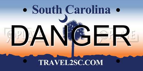 DANGER South Carolina License Plate