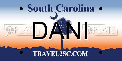 DANI South Carolina License Plate