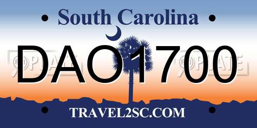 DAO1700 South Carolina License Plate