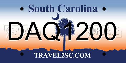 DAQ1200 South Carolina License Plate