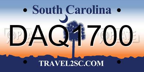 DAQ1700 South Carolina License Plate