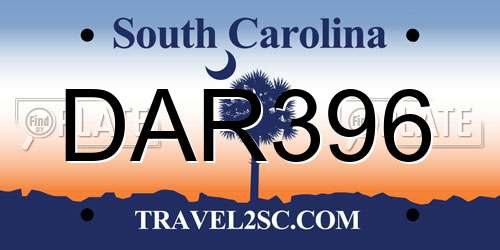 DAR396 South Carolina License Plate