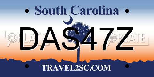 DAS47Z South Carolina License Plate