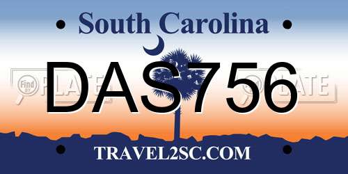 DAS756 South Carolina License Plate