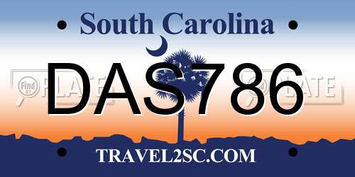 DAS786 South Carolina License Plate