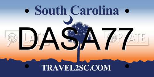 DASA77 South Carolina License Plate