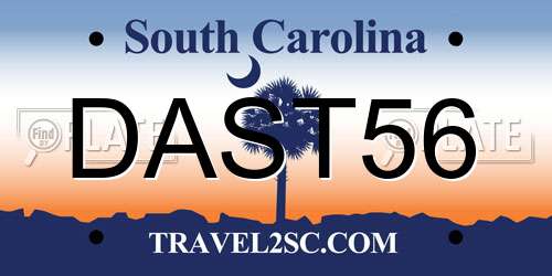 DAST56 South Carolina License Plate