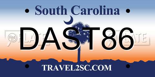 DAST86 South Carolina License Plate