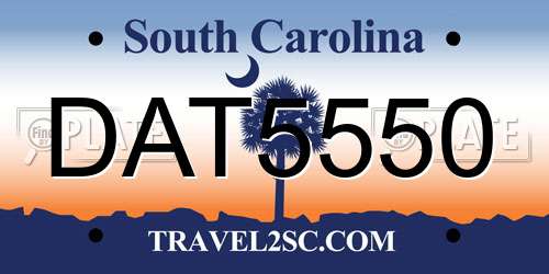 DAT5550 South Carolina License Plate