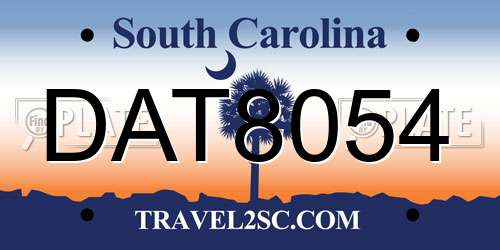 DAT8054 South Carolina License Plate