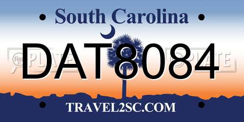 DAT8084 South Carolina License Plate