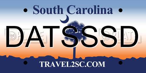 DATSSSD South Carolina License Plate