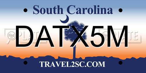 DATX5M South Carolina License Plate
