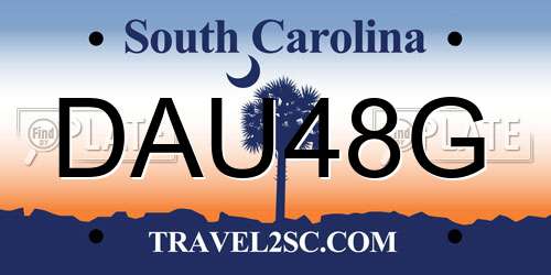 DAU48G South Carolina License Plate