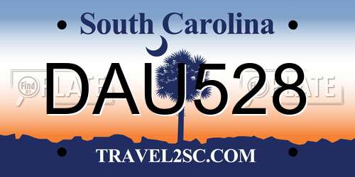 DAU528 South Carolina License Plate