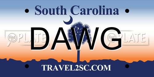 DAWG South Carolina License Plate