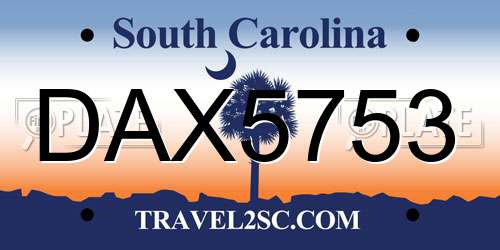 DAX5753 South Carolina License Plate