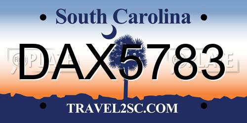 DAX5783 South Carolina License Plate