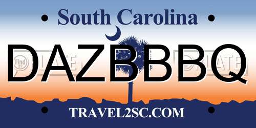 DAZBBBQ South Carolina License Plate