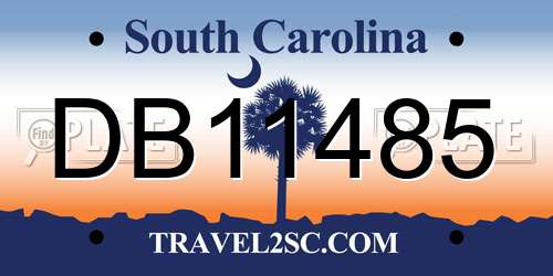 DB11485 South Carolina License Plate