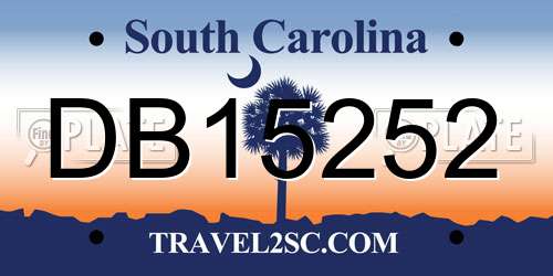 DB15252 South Carolina License Plate