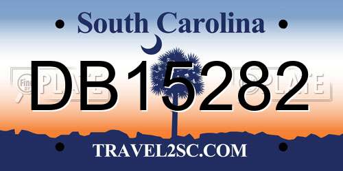 DB15282 South Carolina License Plate