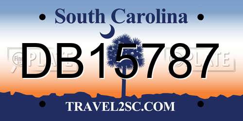 DB15787 South Carolina License Plate