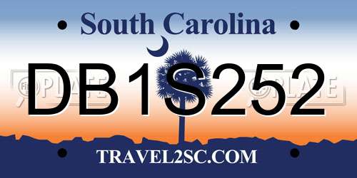 DB1S252 South Carolina License Plate