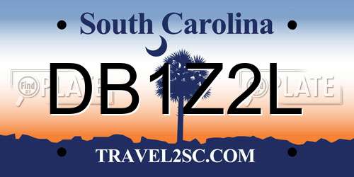 DB1Z2L South Carolina License Plate