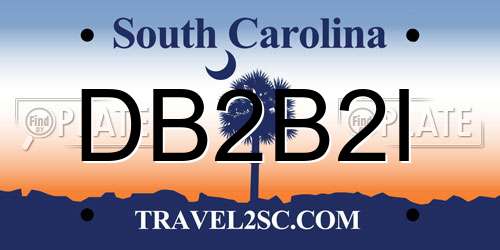 DB2B2I South Carolina License Plate
