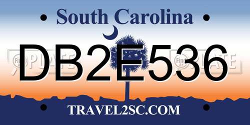 DB2E536 South Carolina License Plate