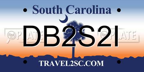 DB2S2I South Carolina License Plate